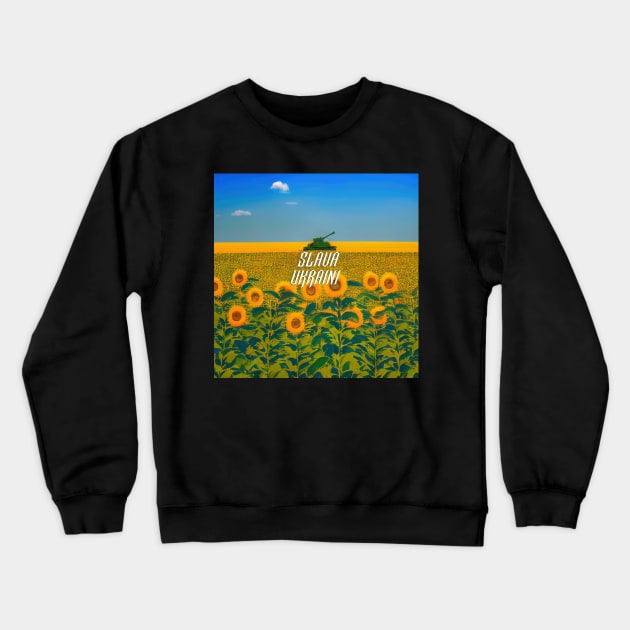 Glory to Ukraine (Slava Ukraini) Series Crewneck Sweatshirt by VISIONARTIST